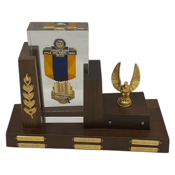 1970 Indiana State Rifle and Pistol Assn Shooting Award Trophy Display - Picture 1 of 14